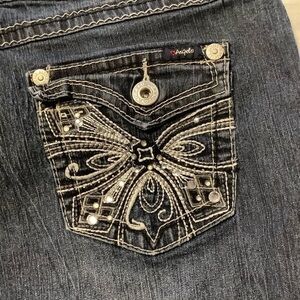 ANGELS Rhinestones crop jeans. Size 10